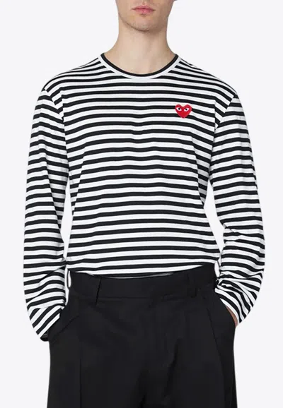 COMME DES GARÇONS PLAY LONG-SLEEVED STRIPE T-SHIRT