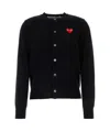 Comme Des Garçons Play Embroidered-logo Cardigan In Black