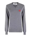 Comme Des Garçons Play Long-sleeved Sweater In Gray