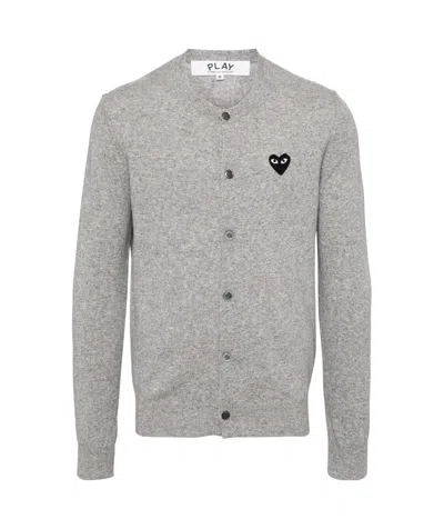 Comme Des Garçons Play Long-sleeved Sweater In Gray