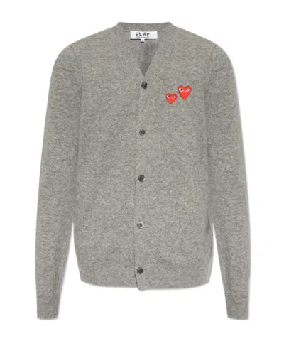 Comme Des Garçons Play Long-sleeved Sweater In Gray