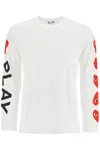 Comme Des Garçons Play Comme Des Garcons Play White Big Logo Hearts Long Sleeve T-shirt In White