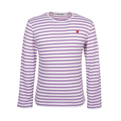 Comme Des Garçons Play Long-sleeved T-shirt In Purple