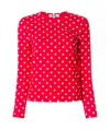 Comme Des Garçons Play Embroidered Logo Patch Wave Spot T-shirt In Red