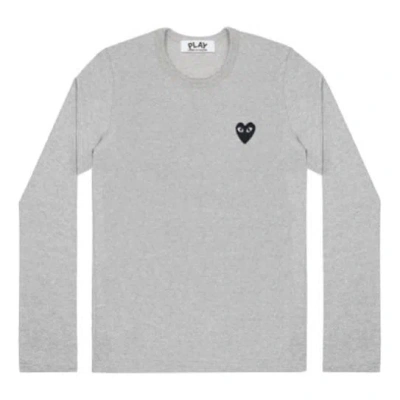 Comme Des Garçons Play Comme Des Garcons Play Long Sleeves Logo Tee 'grey' In Gray