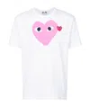 Comme Des Garçons Play Heart Graphic Crewneck Short Sleeve T-shirt In White
