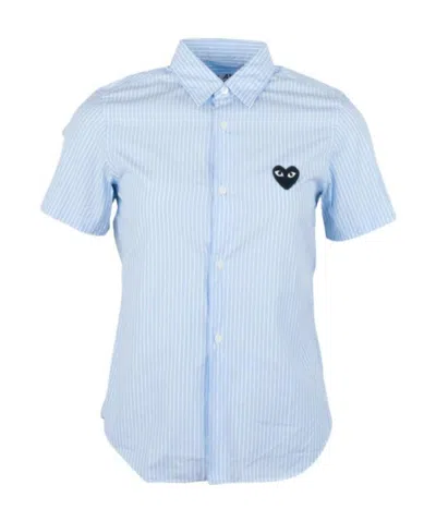 Comme Des Garçons Play Love Short-sleeved Shirt In Blue