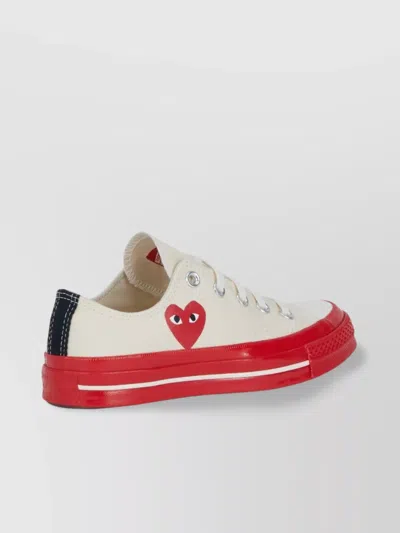 Comme Des Garçons Play Low-top Canvas Sneaker Rubber Sole In White