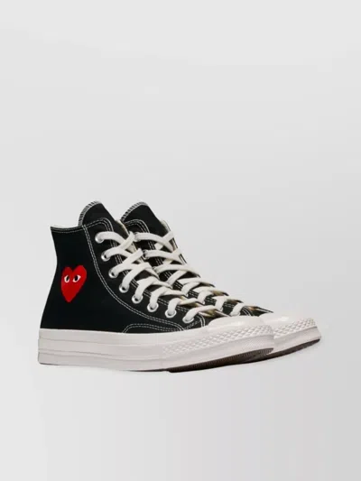 COMME DES GARÇONS PLAY LOW TOP CANVAS SNEAKERS WITH HEART MOTIF