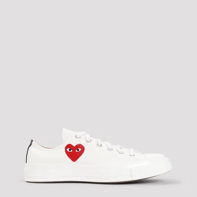 Comme Des Garçons Play Low Top Sneakers In White