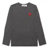 Comme Des Garçons Play Grey Heart Patch Crewneck Sweater In Gray