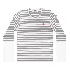 Comme Des Garçons Play Comme Des Garcons Play L/s Bi-colour Stripe White Sleeve T-shirt 'grey White' In Gray