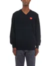 Comme Des Garçons Play Maglia Scollo A V Logo