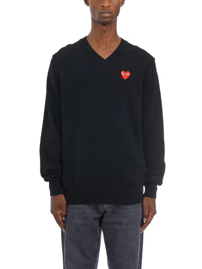 Comme Des Garçons Play Maglia Scollo A V Logo