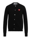 Comme Des Garçons Play Comme Des Garcons Play Men Red Heart Cardigan In Black