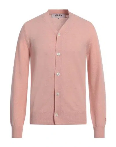 COMME DES GARÇONS PLAY COMME DES GARÇONS PLAY MAN CARDIGAN LIGHT PINK SIZE XXL WOOL