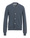 Comme Des Garçons Play Man Cardigan Slate Blue Size Xl Wool