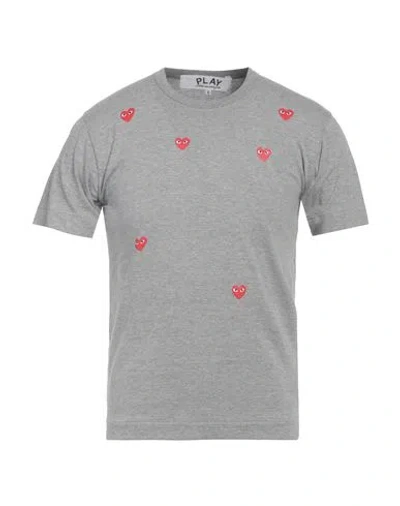 Comme Des Garçons Play Man T-shirt Grey Size S Cotton In Grey