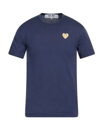Comme Des Garçons Play Man T-shirt Navy Size M Cotton In Blue