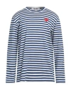 Comme Des Garçons Play Man T-shirt Navy Size Xl Cotton
