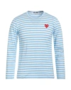 Comme Des Garçons Play Man T-shirt Sky Blue Size M Cotton