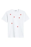 Comme Des Garçons Play Many Hearts Graphic T-shirt In White
