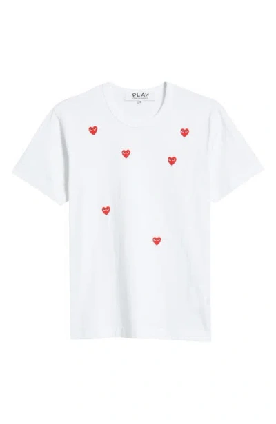 Comme Des Garçons Play Many Hearts Graphic T-shirt In White