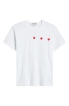 Comme Des Garçons Play Comme Des Garcons Play Mens Multi Red Heart T-shirt In White