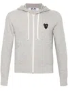 Comme Des Garçons Play Sweatshirt Double Black Emblem In Grey