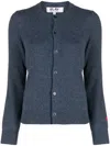 Comme Des Garçons Play Mélange-effect Wool Cardigan In 1 Navy