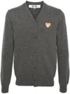 Comme Des Garçons Play Mélange-effect Wool Cardigan In Grey