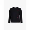 Comme Des Garçons Play Comme Des Garcons Play Mens Black Vertical Heart-print Cotton-jersey T-shirt In Black