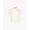 Comme Des Garçons Play Red Heart Polo Sweater Off In Off White