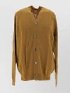 COMME DES GARÇONS PLAY MEN'S V-NECK CARDIGAN WITH RIBBED LONG SLEEVES AND HEM