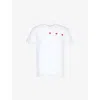 Comme Des Garçons Play Comme Des Garcons Play Mens White Graphic-pattern Short-sleeve Cotton-jersey T-shirt