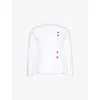 Comme Des Garçons Play Comme Des Garcons Play Mens White Vertical Heart-print Cotton-jersey T-shirt
