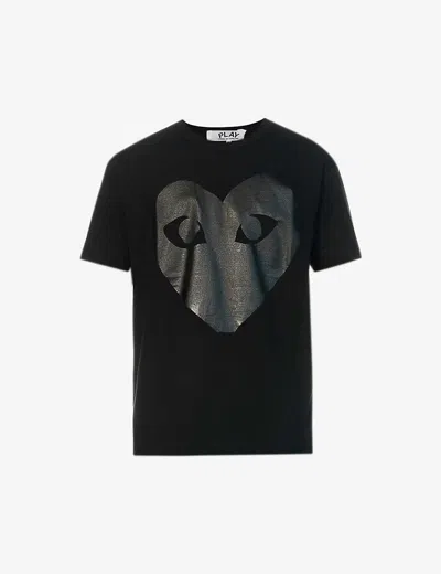 Comme Des Garçons Play Comme Des Garcons Play Mens Black Heart Logo T-shirt In Nero