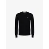 Comme Des Garçons Play Mens Black Logo-patch Long-sleeve Wool Sweater