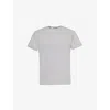 Comme Des Garçons Play Mens Top Gray Brand-patch Crew-neck Regular-fit Cotton-jersey T-shirt