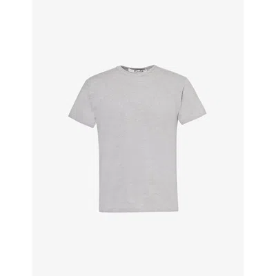 Comme Des Garçons Play Mens Top Gray Brand-patch Crew-neck Regular-fit Cotton-jersey T-shirt