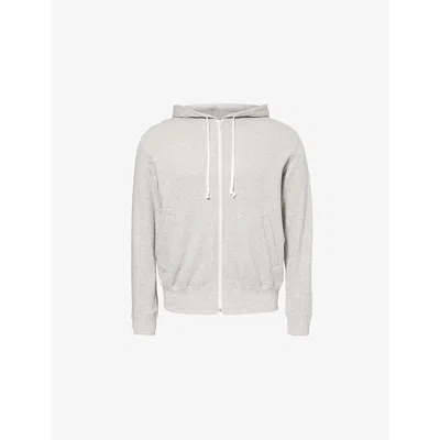 Comme Des Garçons Play Mens Top Gray Brand-patch Two-welt-pockets Regular-fit Cotton-jersey Hoody