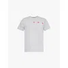 Comme Des Garçons Play Mens Comme Des Garcons Play Graphic-pattern Short-sleeve Cotton-jersey T-shirt In Grey