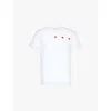 Comme Des Garçons Play Mens White Graphic-pattern Short-sleeve Cotton-jersey T-shirt Xxl