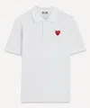 Comme Des Garçons Play Comme Des Garcons Play Mens Heart-applique Pique Polo Shirt In White
