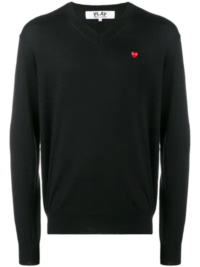 Comme Des Garçons Play Mens Knit Pullover Clothing In Black