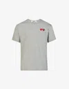 Comme Des Garçons Play Mens Reverse-logo-print Cotton-jersey T-shirt Grey In Grey