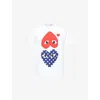 Comme Des Garçons Play Mens White Play Graphic-print Crewneck Cotton T-shirt In White