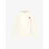 Comme Des Garçons Play Comme Des Garcons Play Mens White Play Heart Logo Knitted Hoody In White