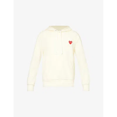 Comme Des Garçons Play Comme Des Garcons Play Mens White Play Heart Logo Knitted Hoody