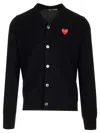 Comme Des Garçons Play Heart Logo Cardigan In Black